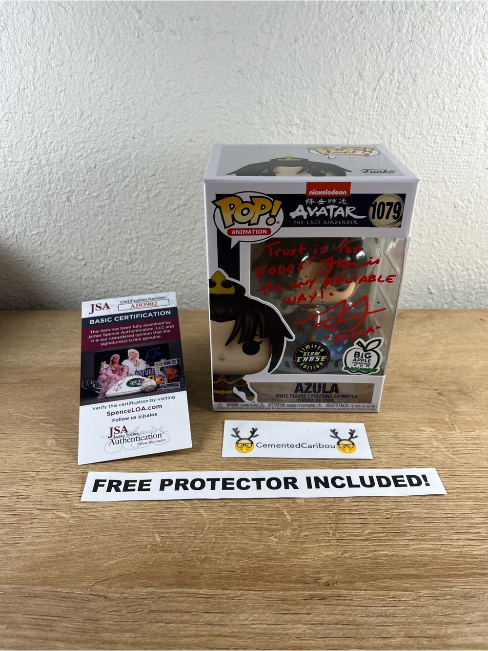 Azula Glow Chase Funko Pop #1079 Big Apple Avatar Signed Autograph COA NEAR MINT